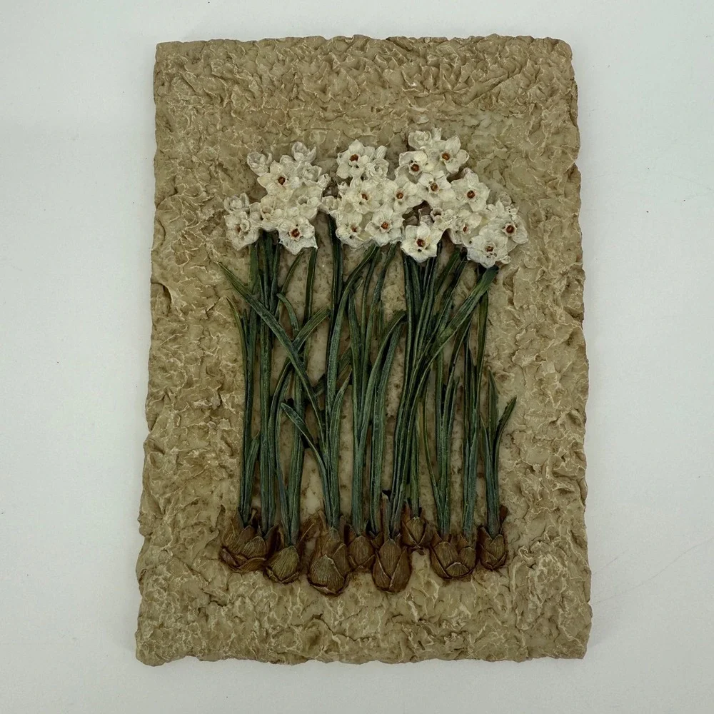 Flower Resin Wall Plaque Cheri Blum Home Decor Wall Hanging Cottagecore Decor